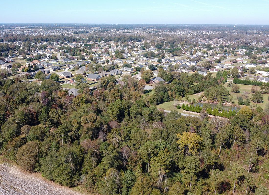 Warner Robins, GA - Aerial View of Warner Robins, GA on a Sunny Day